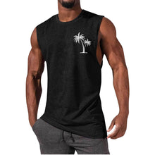 Load image into Gallery viewer, Stylish Men's Workout Muscle Tank Tops | Palm Tree Design | Range of Colors | Sleeveless