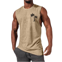 Load image into Gallery viewer, Stylish Men's Workout Muscle Tank Tops | Palm Tree Design | Range of Colors | Sleeveless