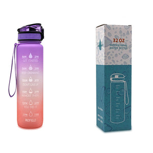 Motivational 1L Water Bottle for Boosting Daily Water Intake | BPA-Free Tritan Plastic | Removable Strainer | Easy to Clean | Ideal Gift Choice