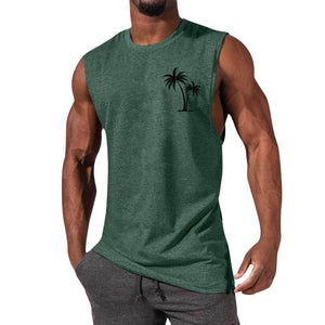 Stylish Men's Workout Muscle Tank Tops | Palm Tree Design | Range of Colors | Sleeveless