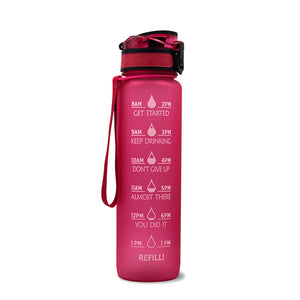 Motivational 1L Water Bottle for Boosting Daily Water Intake | BPA-Free Tritan Plastic | Removable Strainer | Easy to Clean | Ideal Gift Choice