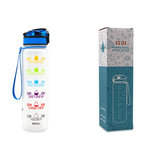 Motivational 1L Water Bottle for Boosting Daily Water Intake | BPA-Free Tritan Plastic | Removable Strainer | Easy to Clean | Ideal Gift Choice