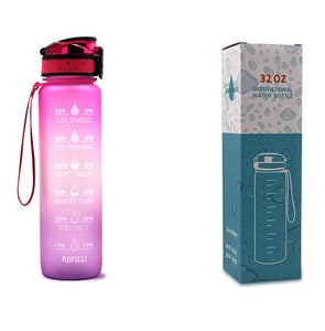 Motivational 1L Water Bottle for Boosting Daily Water Intake | BPA-Free Tritan Plastic | Removable Strainer | Easy to Clean | Ideal Gift Choice