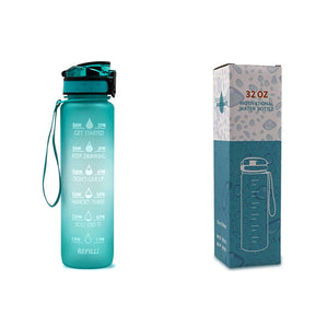 Motivational 1L Water Bottle for Boosting Daily Water Intake | BPA-Free Tritan Plastic | Removable Strainer | Easy to Clean | Ideal Gift Choice