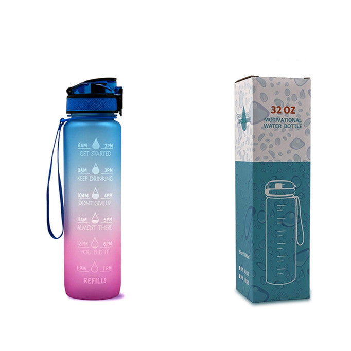 Motivational 1L Water Bottle for Boosting Daily Water Intake | BPA-Free Tritan Plastic | Removable Strainer | Easy to Clean | Ideal Gift Choice